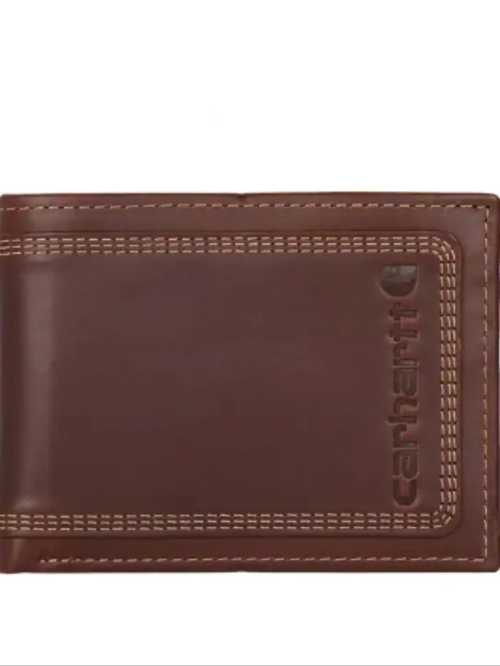 Carhartt Leather Triple-Stitched Passcase Wallet- Dark Brown